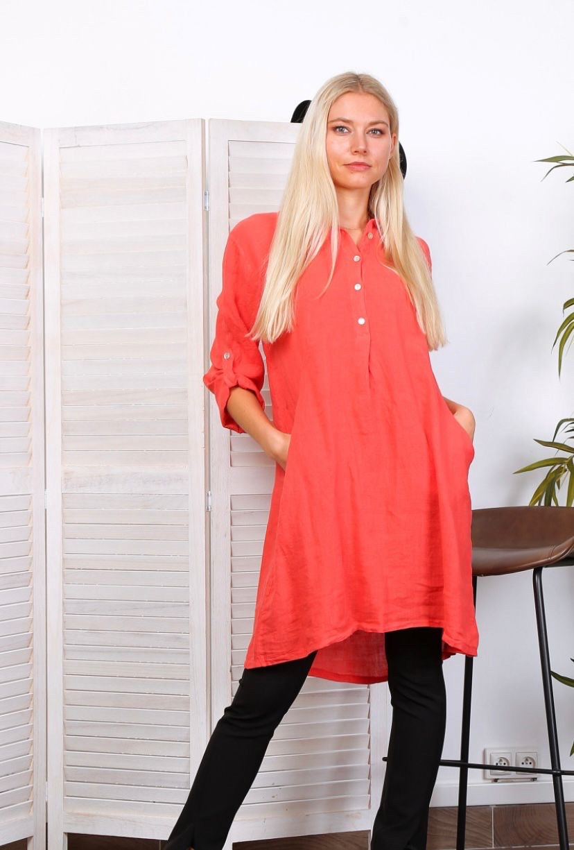 Robe avec poches - 100% Lin