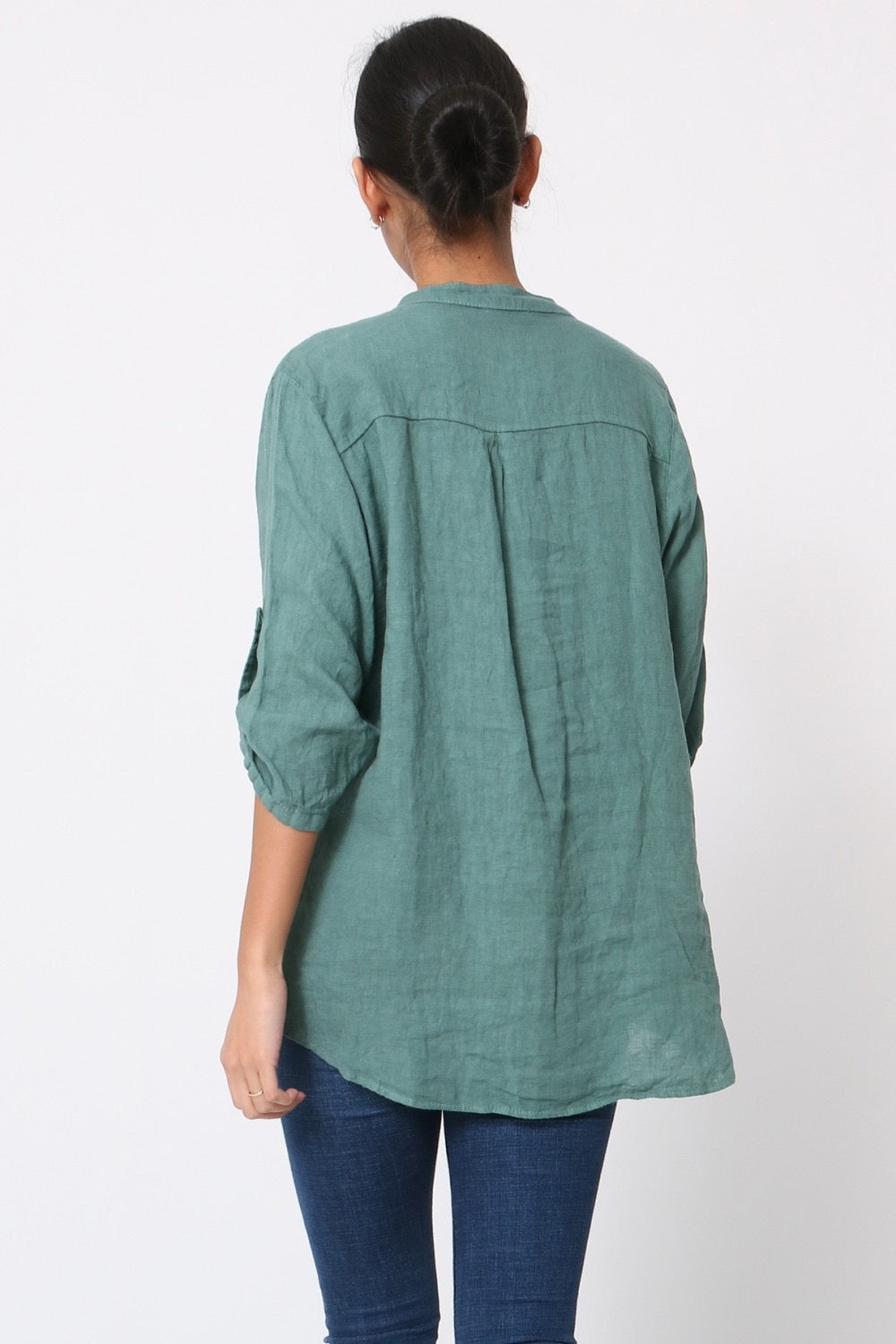 Blouse femme avec col mao - 100% Lin