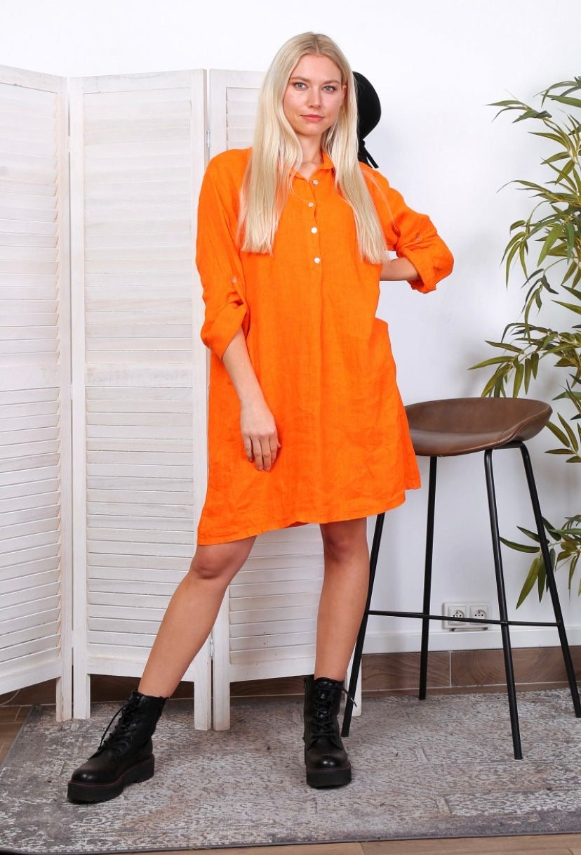 Robe avec poches - 100% Lin
