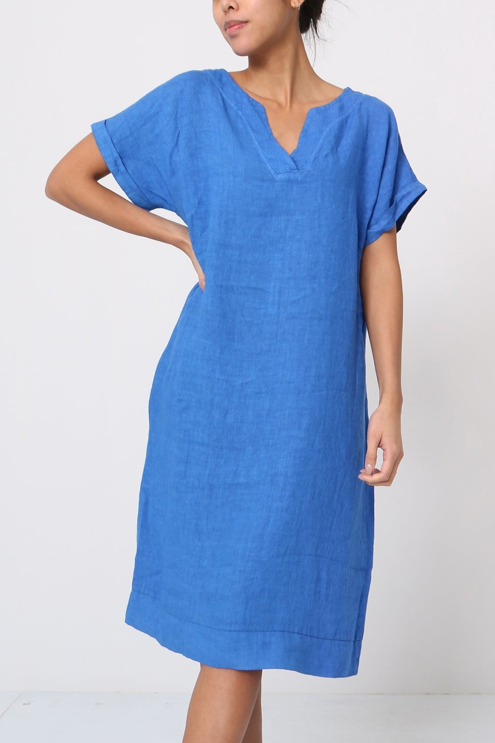 Robe en col V - 100% Lin