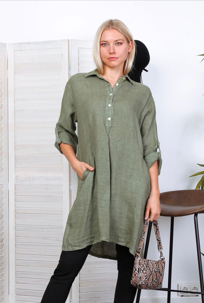 Robe avec poches - 100% Lin