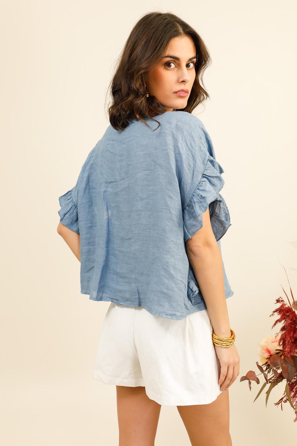 Chemise femme Volantée - 100% Lin