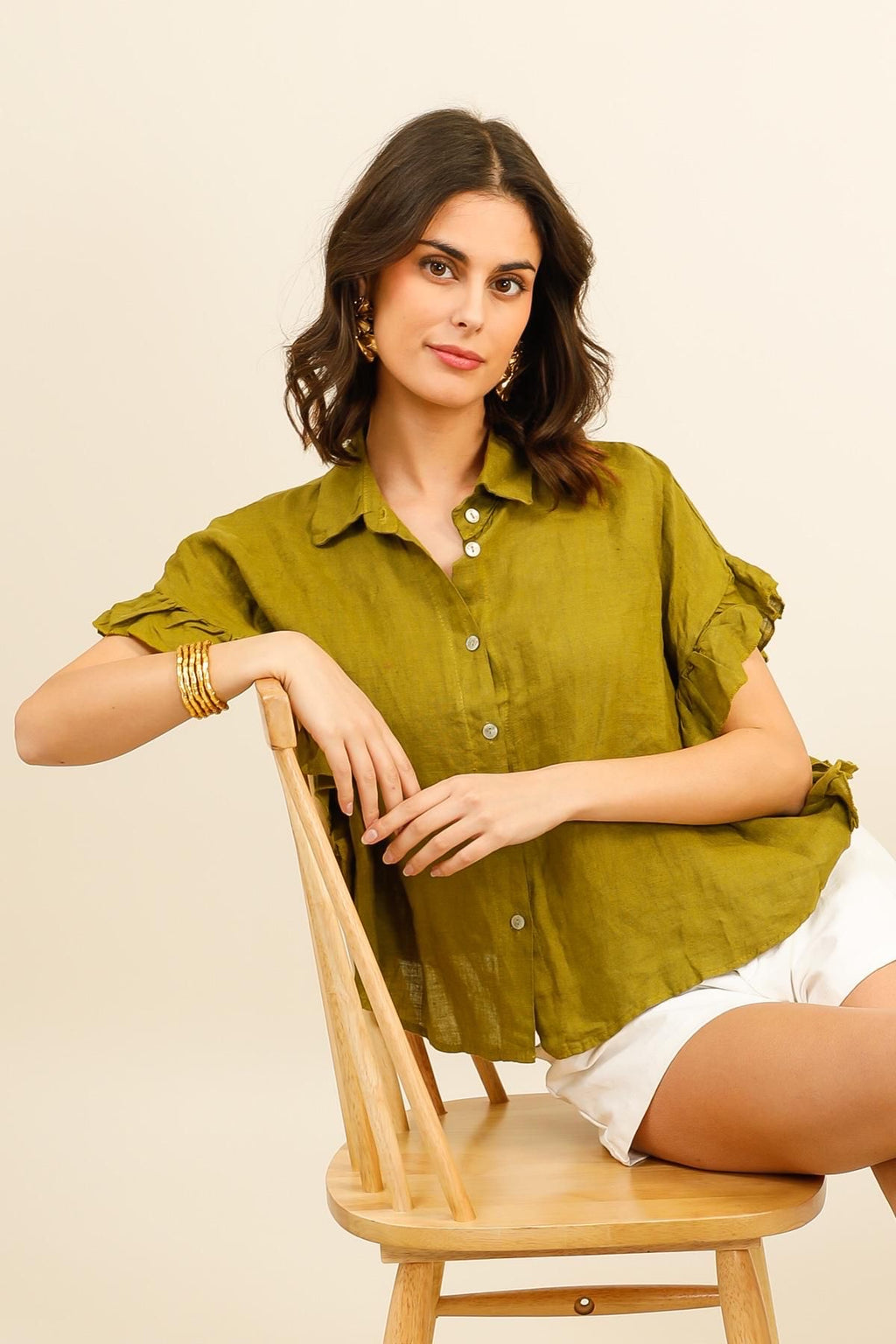 Chemise femme Volantée - 100% Lin